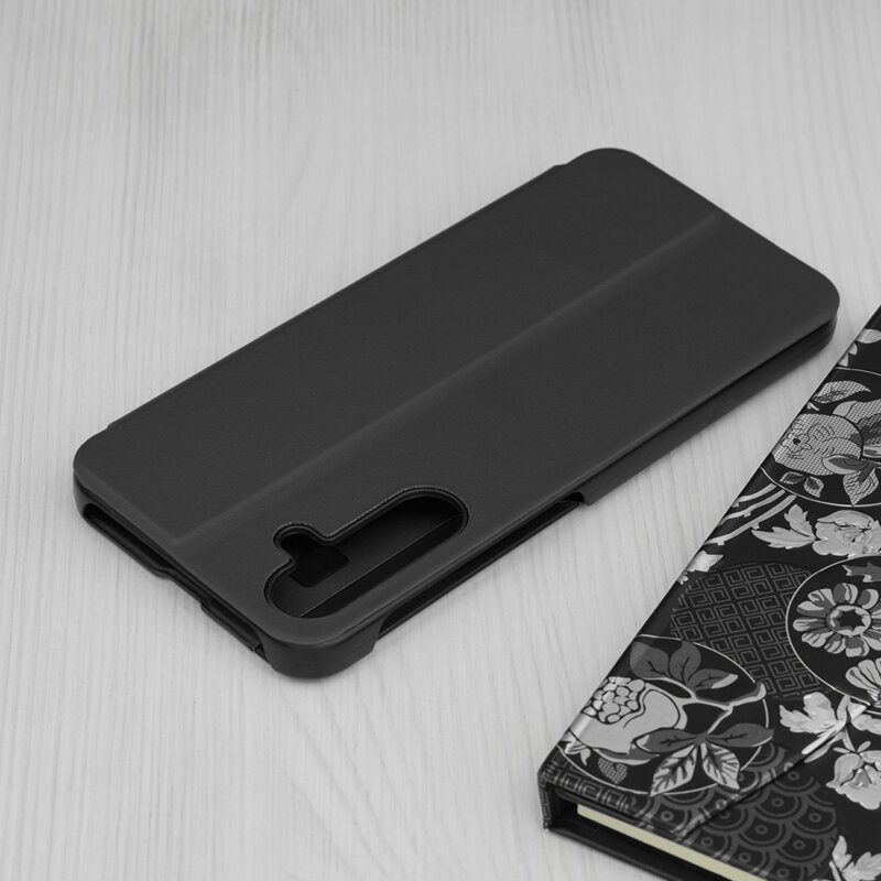 Husa Samsung Galaxy A16 5G Eco Leather View flip tip carte, negru
