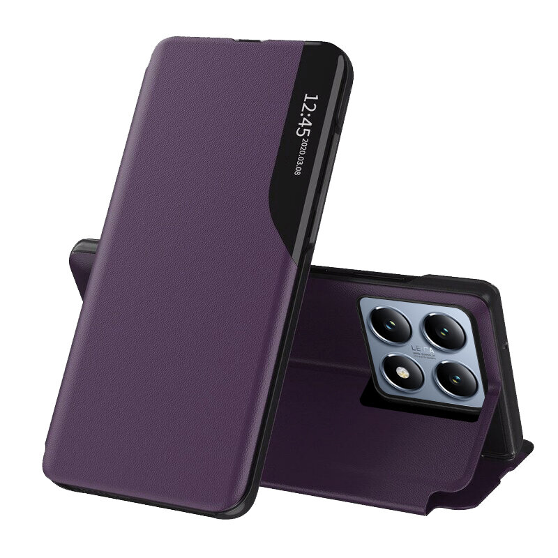 Husa Xiaomi 14T Pro Eco Leather View flip tip carte, mov