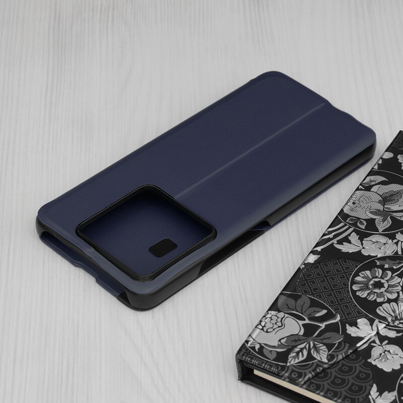Husa Xiaomi 14T Pro Eco Leather View flip tip carte, albastru