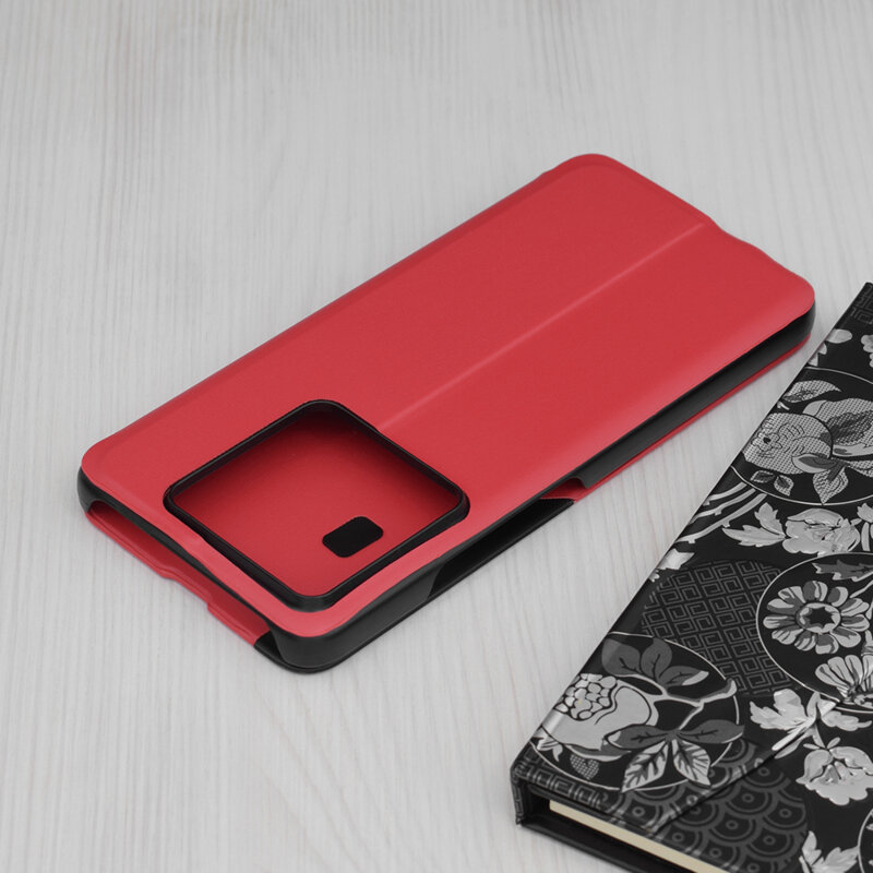 Husa Xiaomi 14T Pro Eco Leather View flip tip carte, rosu