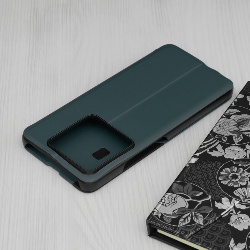 Husa Xiaomi 14T Pro Eco Leather View flip tip carte, verde