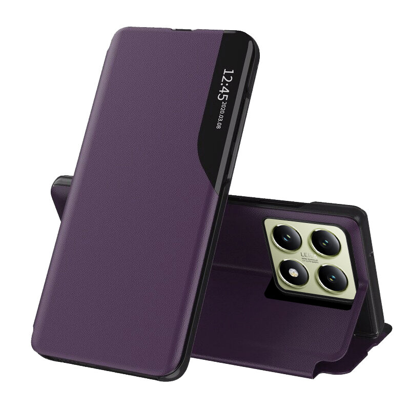 Husa Xiaomi 14T Eco Leather View flip tip carte, mov