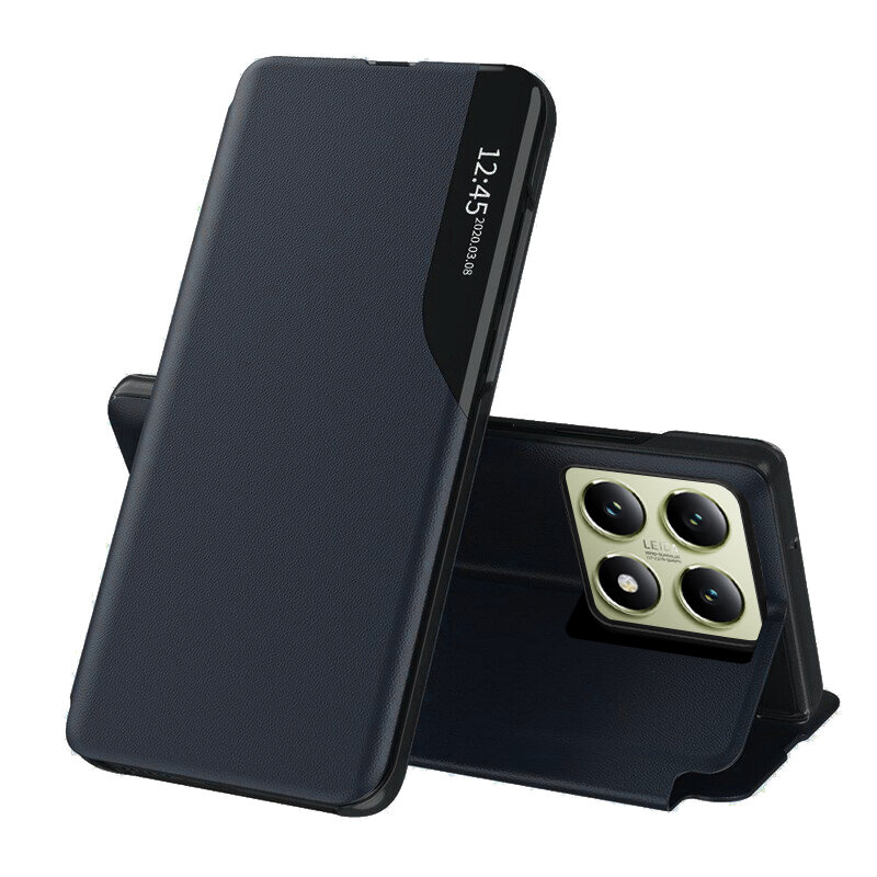 Husa Xiaomi 14T Eco Leather View flip tip carte, albastru