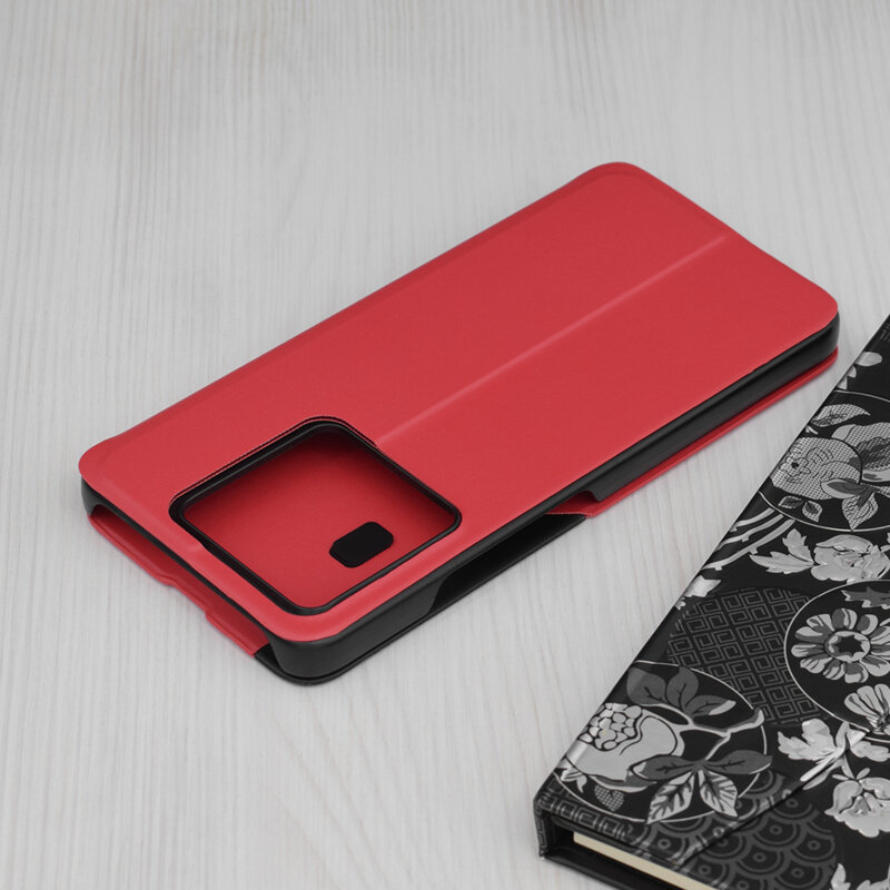 Husa Xiaomi 14T Eco Leather View flip tip carte, rosu