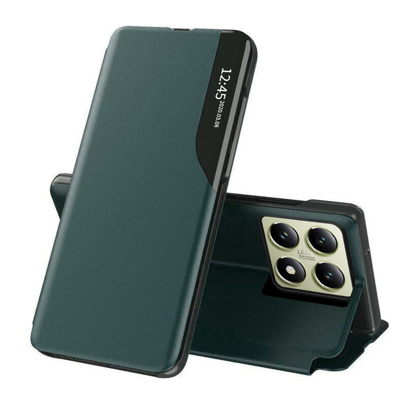 Husa Xiaomi 14T Eco Leather View flip tip carte, verde
