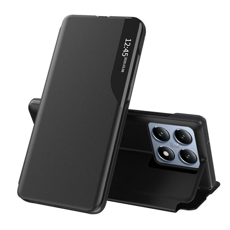 Husa Xiaomi 14T Pro Eco Leather View flip tip carte, negru