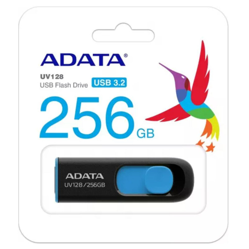 Memorie externa 256GB Adata, AUV128-256G-RBE, negru/albastru