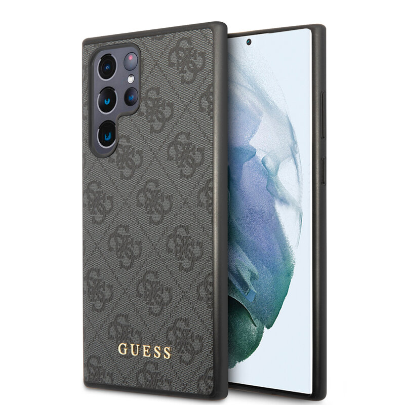 Husa originala Guess Samsung Galaxy S22 Ultra 5G Hardcase 4G, gri, GUHCS22LG4GFGR