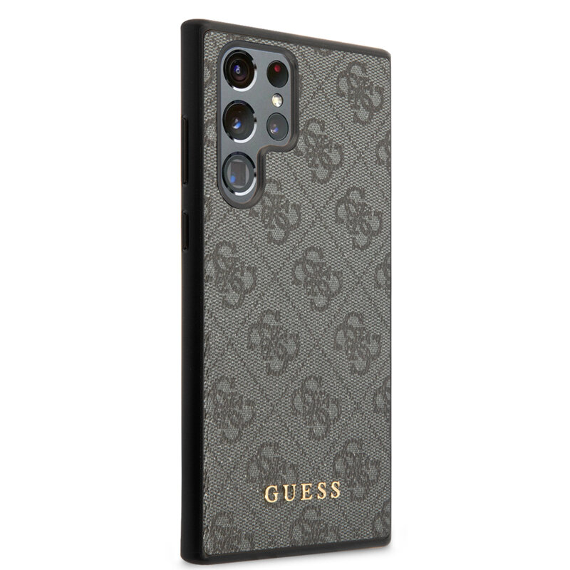 Husa originala Guess Samsung Galaxy S22 Ultra 5G Hardcase 4G, gri, GUHCS22LG4GFGR