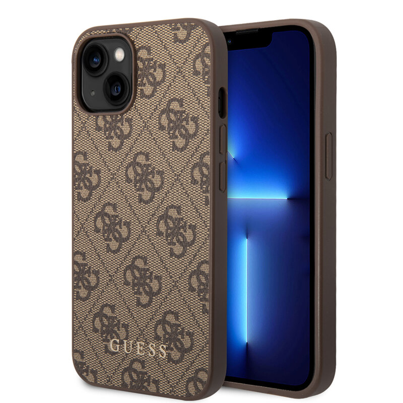 Husa originala Guess iPhone 14 Hardcase 4G, maro, GUHCP14SG4GFBR