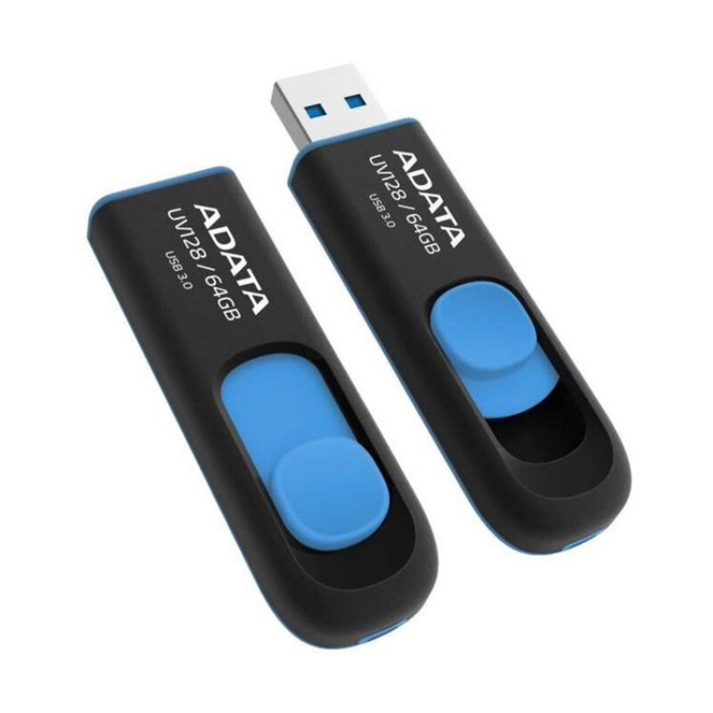 Memorie externa 64GB Adata, USB 3.2, AUV128-64G-RBE, negru/albastru