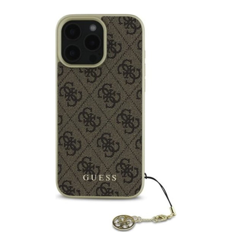 Husa originala Guess iPhone 16 Pro Max Hardcase 4G Charms Collection, maro, GUHCP16XGF4GBR