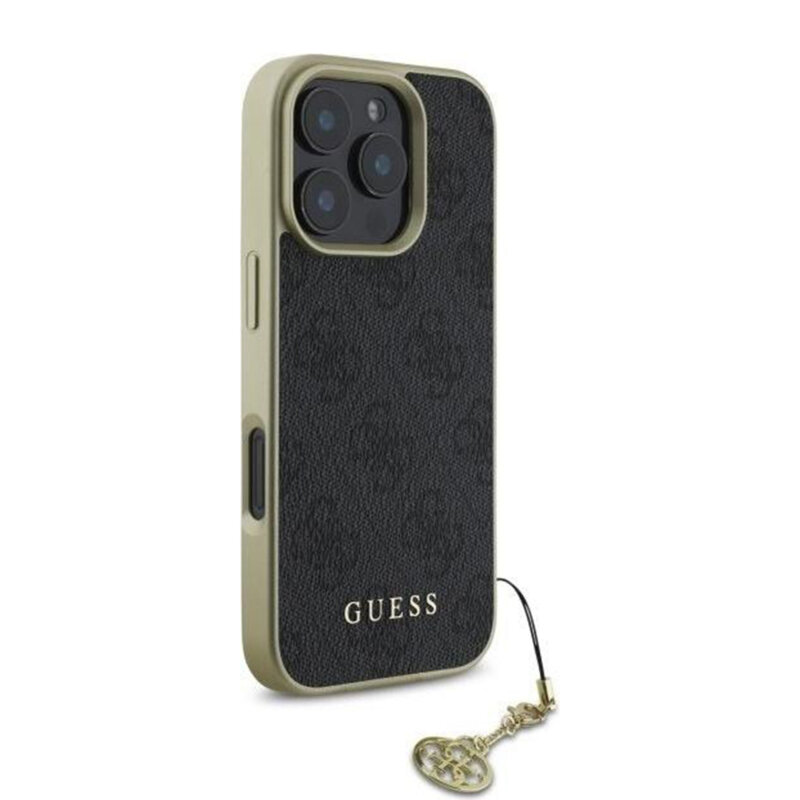 Husa originala Guess iPhone 16 Pro Hardcase 4G Charms Collection, negru, GUHCP16LGF4GGR