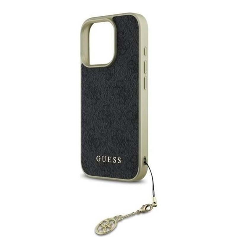 Husa originala Guess iPhone 16 Pro Hardcase 4G Charms Collection, negru, GUHCP16LGF4GGR