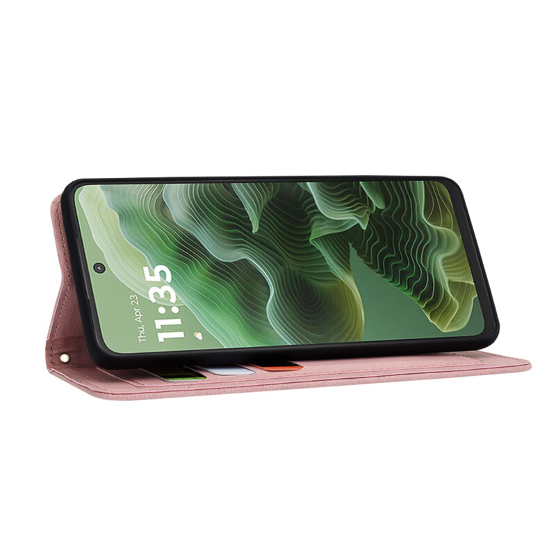 Husa personalizata fete Motorola Moto G35 Techsuit FlipCraft, roz