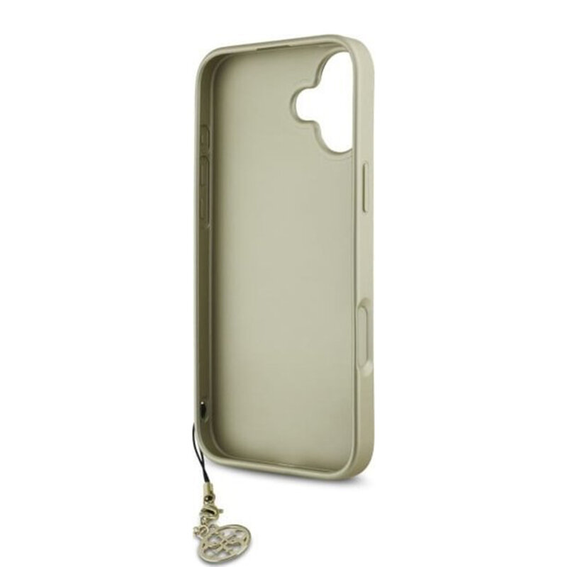 Husa originala Guess iPhone 16 Plus Hardcase 4G Charms Collection, maro, GUHCP16MGF4GBR