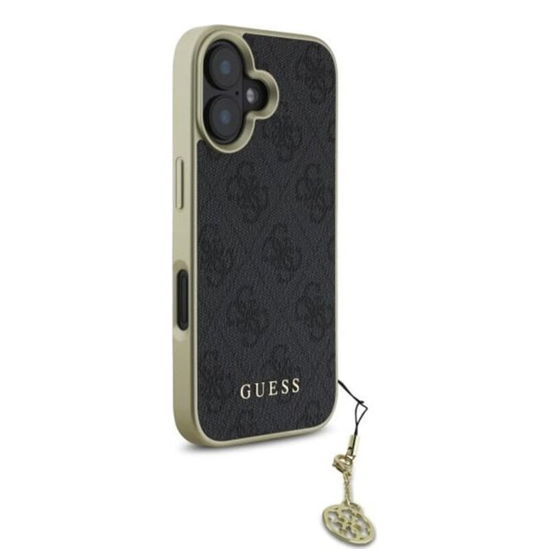 Husa originala Guess iPhone 16 Plus Hardcase 4G Charms Collection, negru, GUHCP16MGF4GGR