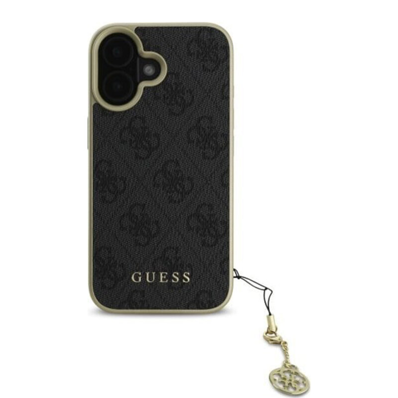Husa originala Guess iPhone 16 Hardcase 4G Charms Collection, negru, GUHCP16SGF4GGR