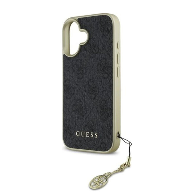 Husa originala Guess iPhone 16 Hardcase 4G Charms Collection, negru, GUHCP16SGF4GGR