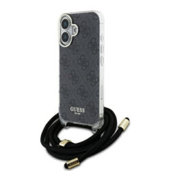 Husa Guess Crossbody Cord 4G Print iPhone 16, negru, GUHCP16SHC4SEK