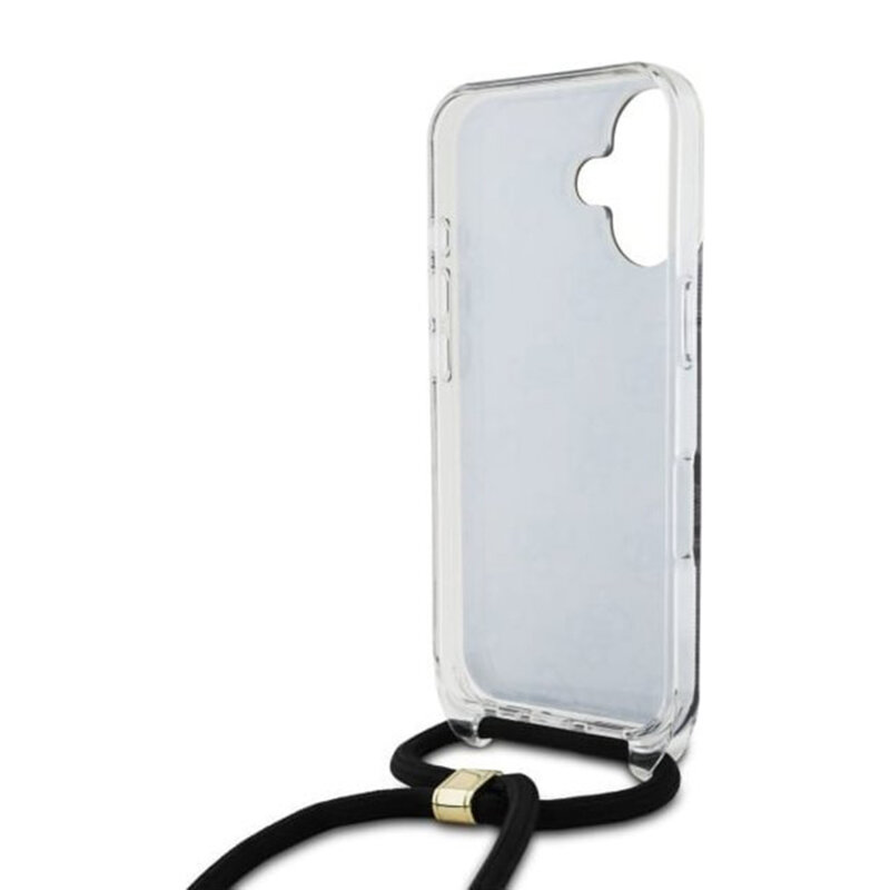 Husa Guess Crossbody Cord 4G Print iPhone 16, negru, GUHCP16SHC4SEK