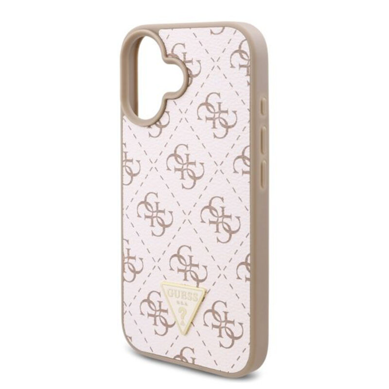 Husa originala Guess iPhone 16 Plus Hardcase 4G Triangle Metal Logo, alb, GUHCP16MPG4GPH