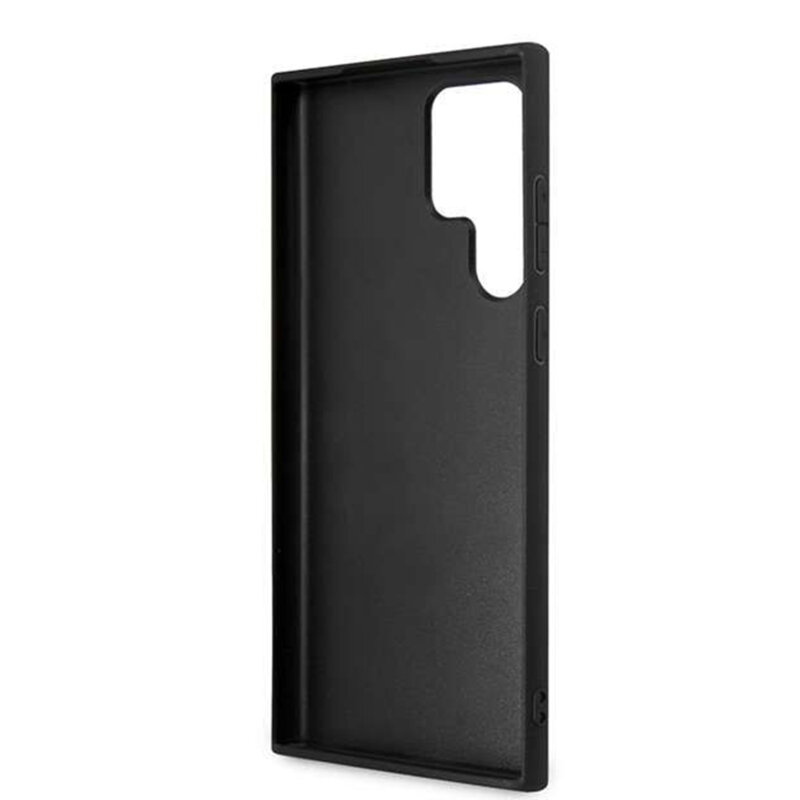 Husa Samsung Galaxy S24 Ultra Guess Leather 4G Metal Logo, negru, GUHCS24L4GMGGR