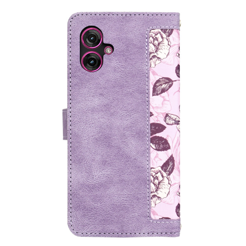 Husa personalizata fete Motorola Moto G55 Techsuit FlipCraft, mov