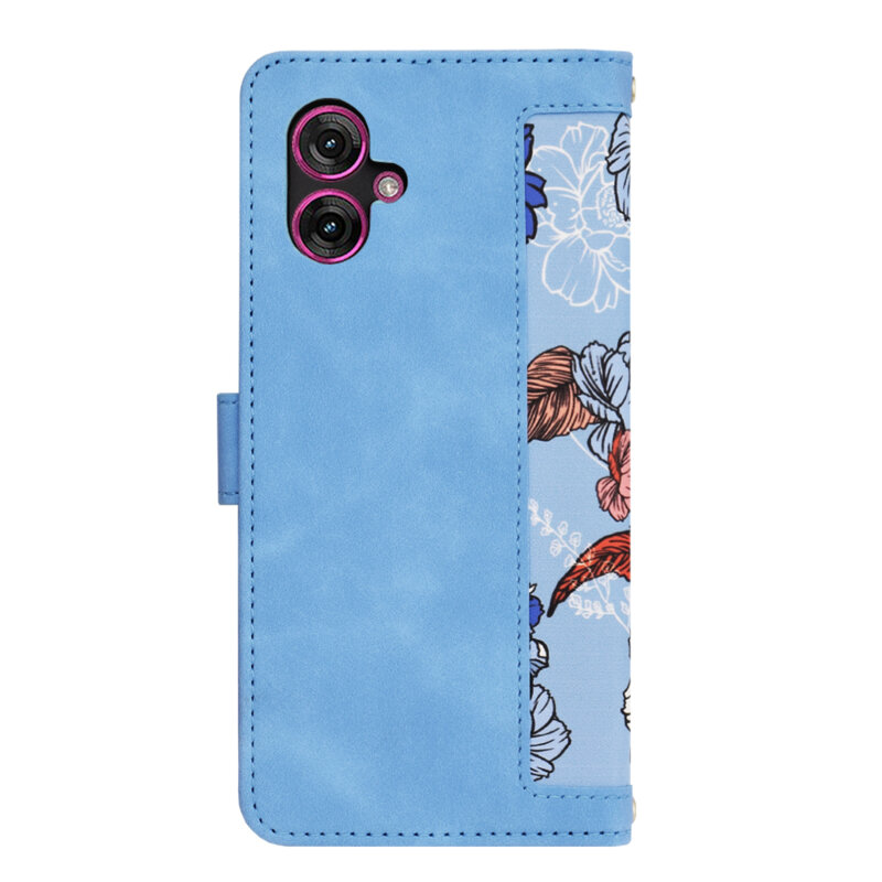 Husa personalizata fete Motorola Moto G55 Techsuit FlipCraft, bleu