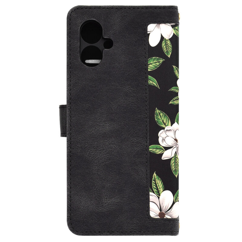 Husa personalizata fete Motorola Moto G55 Techsuit FlipCraft, negru
