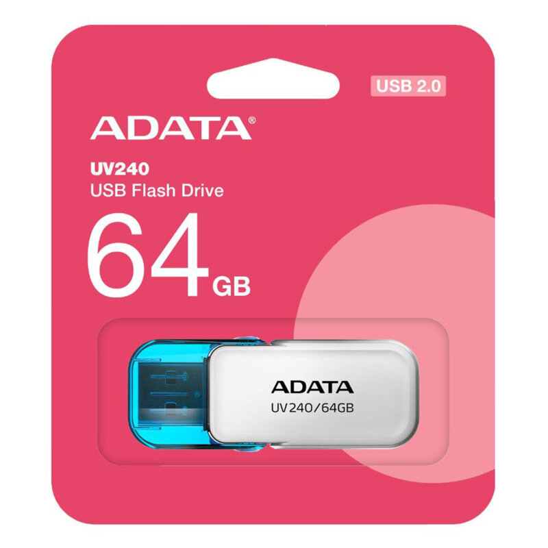 Memorie externa 64GB Adata, USB 2.0, AUV240-64G-RWH, alb
