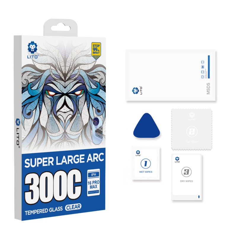 Folie sticla iPhone 15 Pro Lito D+ Max 300C, transparenta