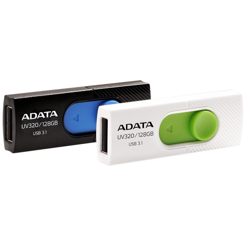 Memorie externa 64GB Adata, USB 3.1, AUV320-64G-RWHGN, alb/verde