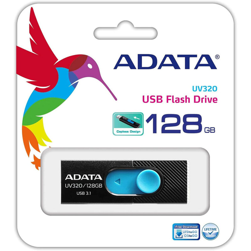 Memorie externa 128GB Adata, AUV320-128G-RBKBL, negru/albastru