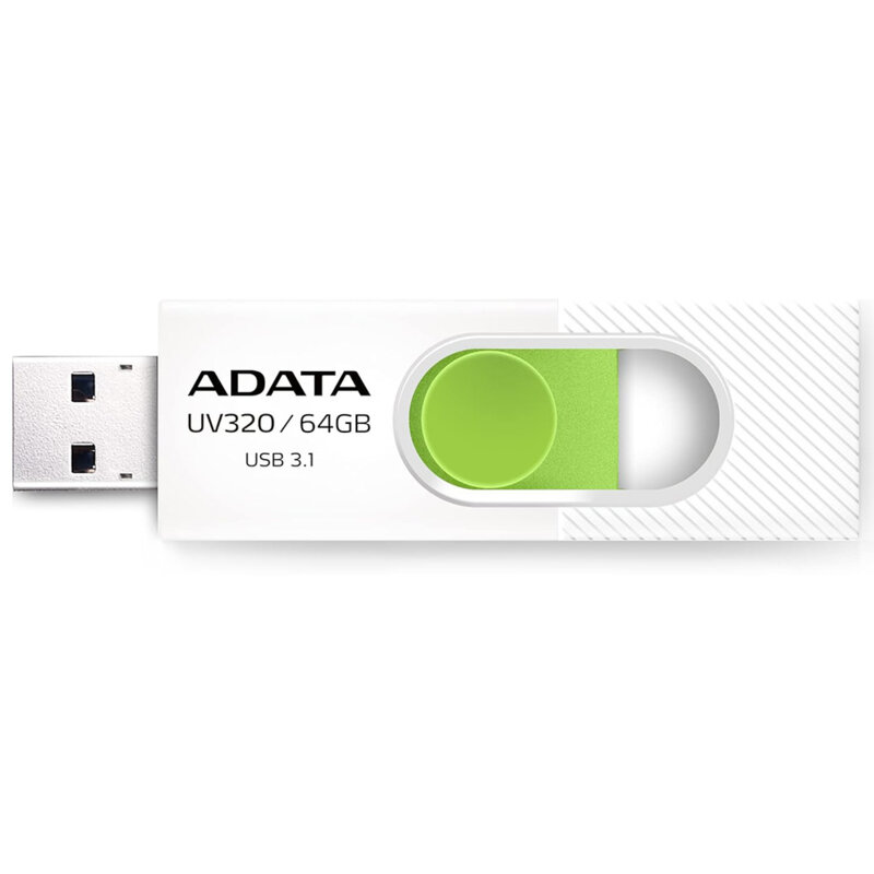Memorie externa 64GB Adata, USB 3.1, AUV320-64G-RWHGN, alb/verde