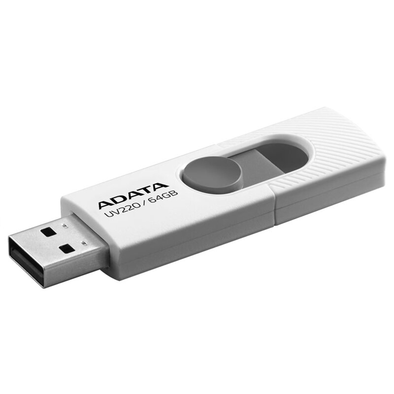 Memorie externa 64GB Adata, USB 2.0, AUV220-64G-RWHGY, alb/gri