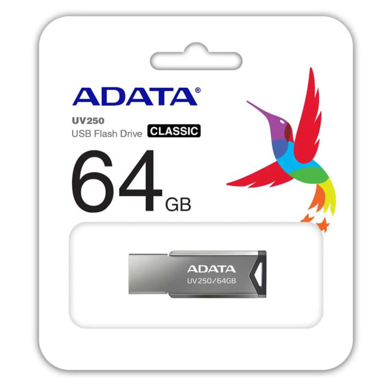Memorie externa 64GB Adata, USB 2.0, AUV250-64G-RBK, argintiu