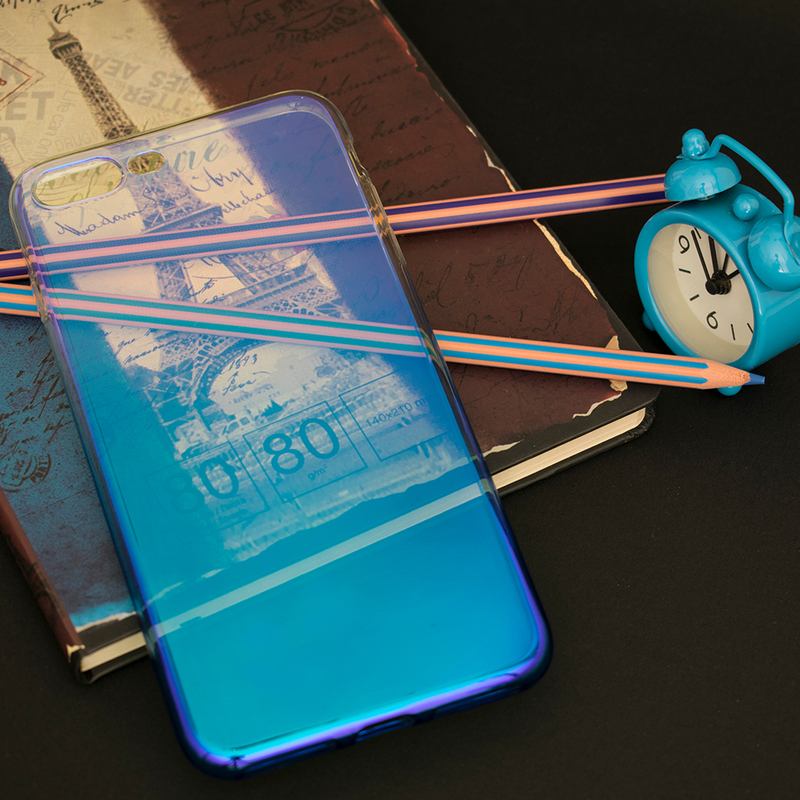 Husa iPhone 8 Plus Silicon Flexibil – BlueRay Albastru Perlat