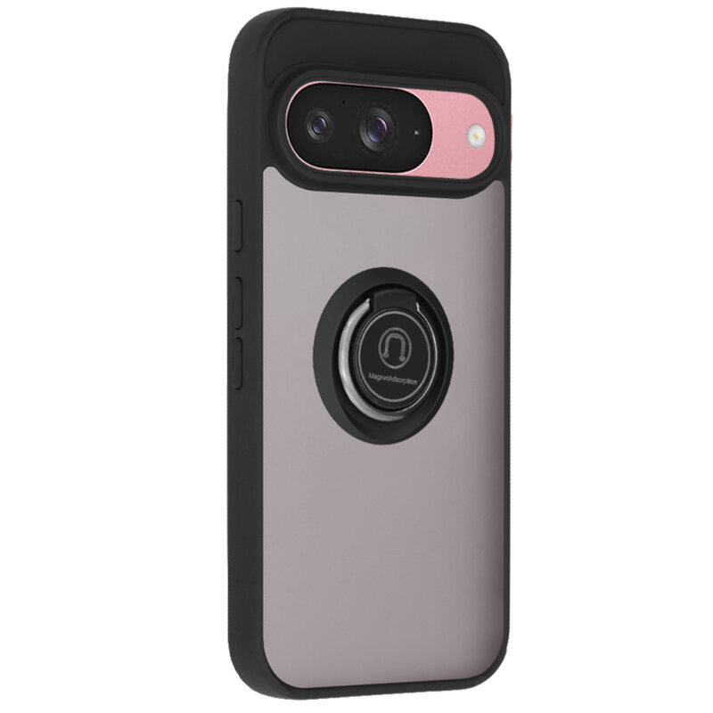 Husa Google Pixel 9 Techsuit Glinth cu inel suport stand magnetic, negru