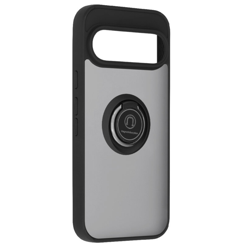 Husa Google Pixel 9 Pro Techsuit Glinth cu inel suport stand magnetic, negru