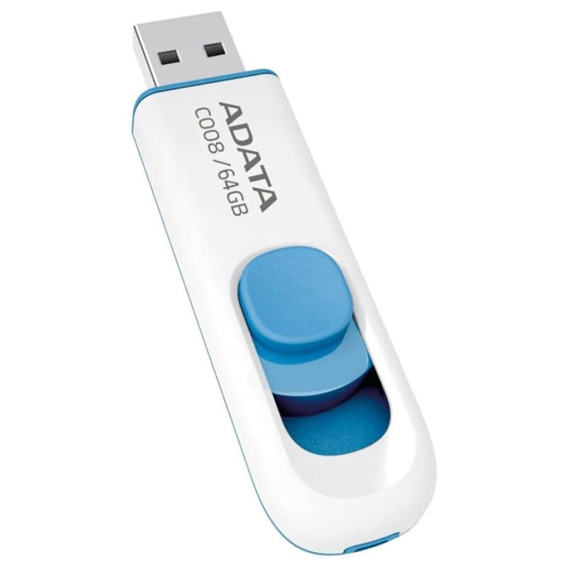 Memorie externa 64GB Adata, USB 2.0, AC008-64G-RWE, alb/albastru