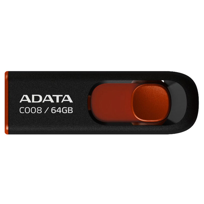 Memorie externa 64GB Adata, USB 2.0, AC008-64G-RKD, nergu/rosu