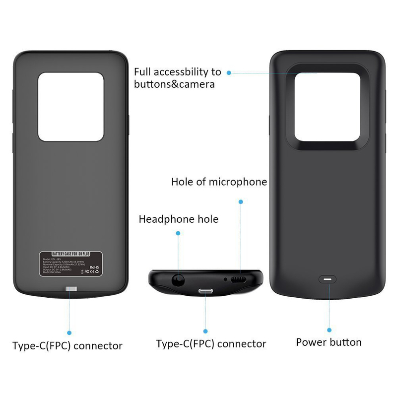 RESIGILAT-Husa Cu Baterie Samsung Galaxy S9 Plus 5000 mAh - Negru