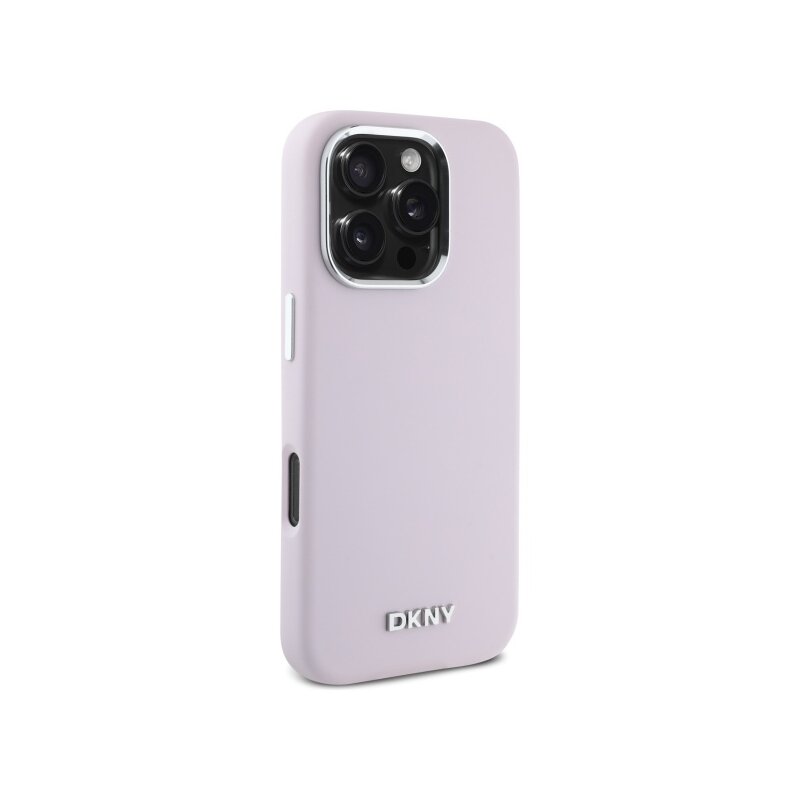 Husa iPhone 16 Pro Max DKNY Hardcase Liquid Silicone Small Metal Logo MagSafe, roz, DKHMP16XSMCHLP