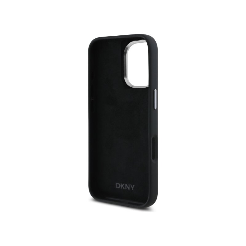 Husa iPhone 16 DKNY Hardcase Liquid Silicone Metal Logo, negru, DKHCP16SSMCBSK