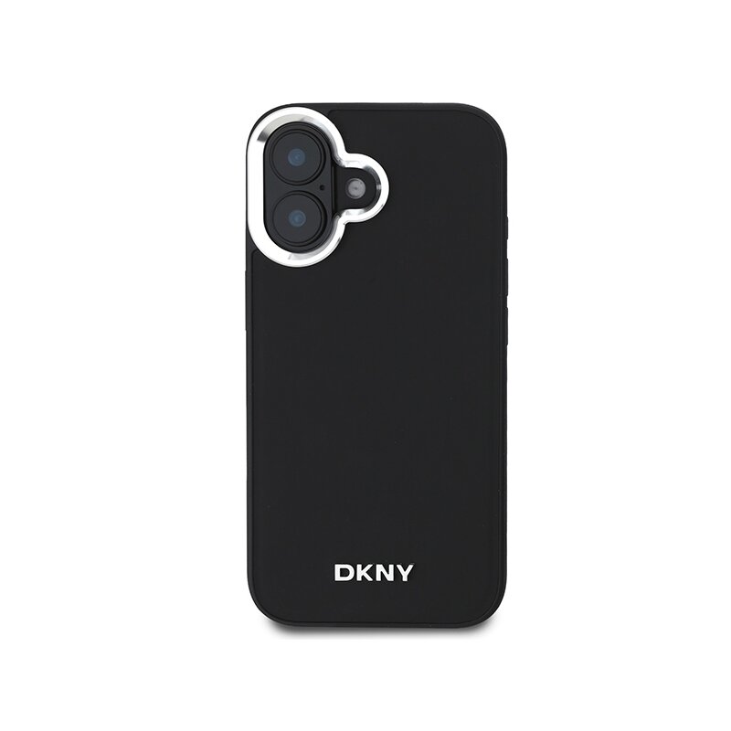 Husa iPhone 16 DKNY Hardcase Plain Silver Logo MagSafe, negru, DKHMP16SPSCMCLK