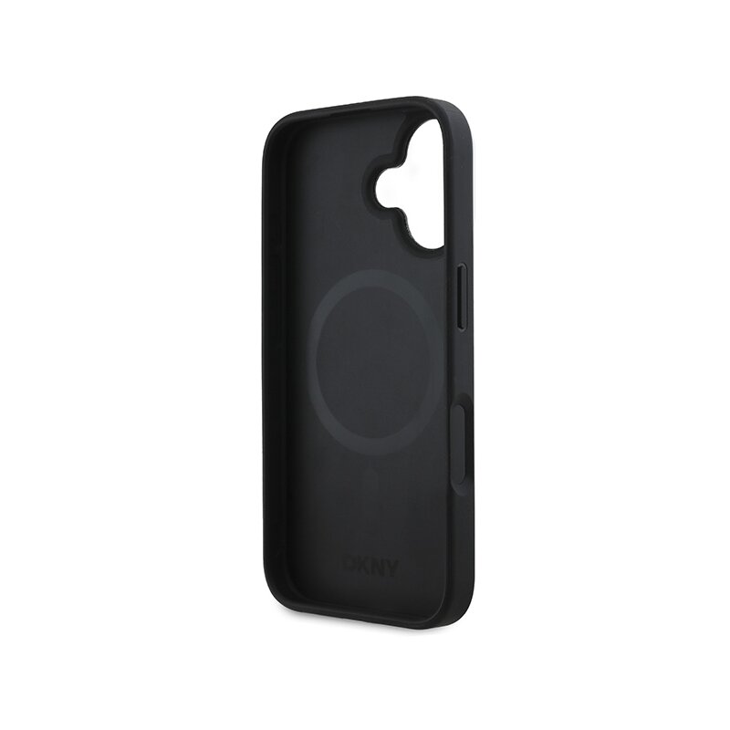 Husa iPhone 16 DKNY Hardcase Plain Silver Logo MagSafe, negru, DKHMP16SPSCMCLK
