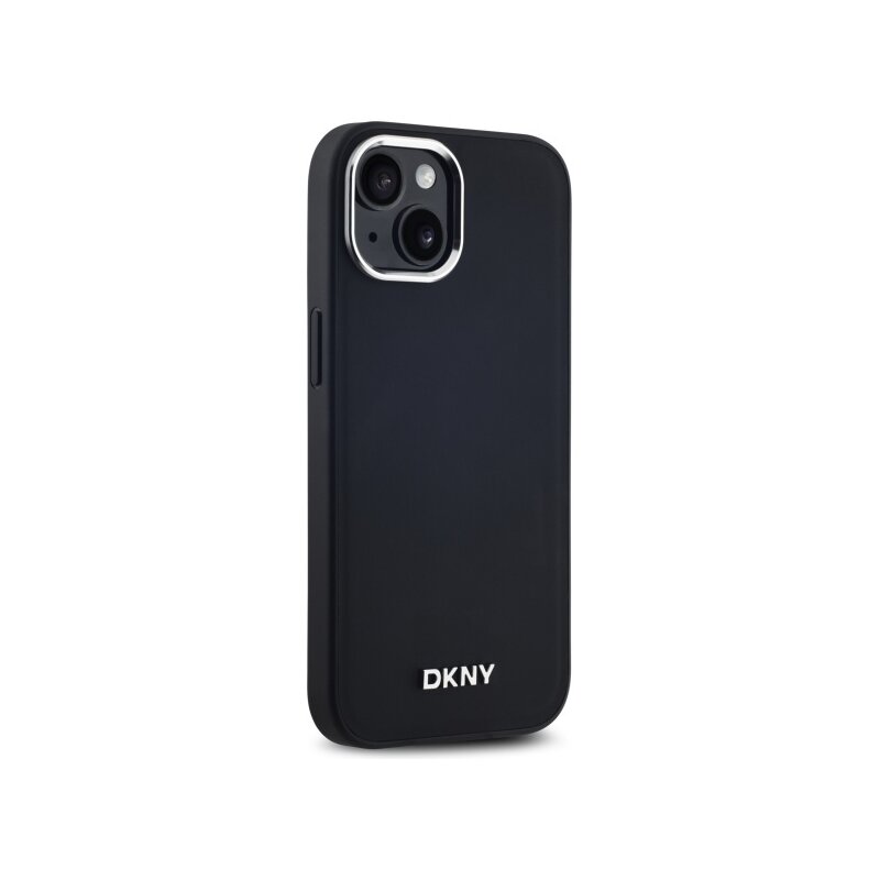 Husa iPhone 15 DKNY Hardcase Plain Logo MagSafe, negru, DKHMP15SPSCMCLK