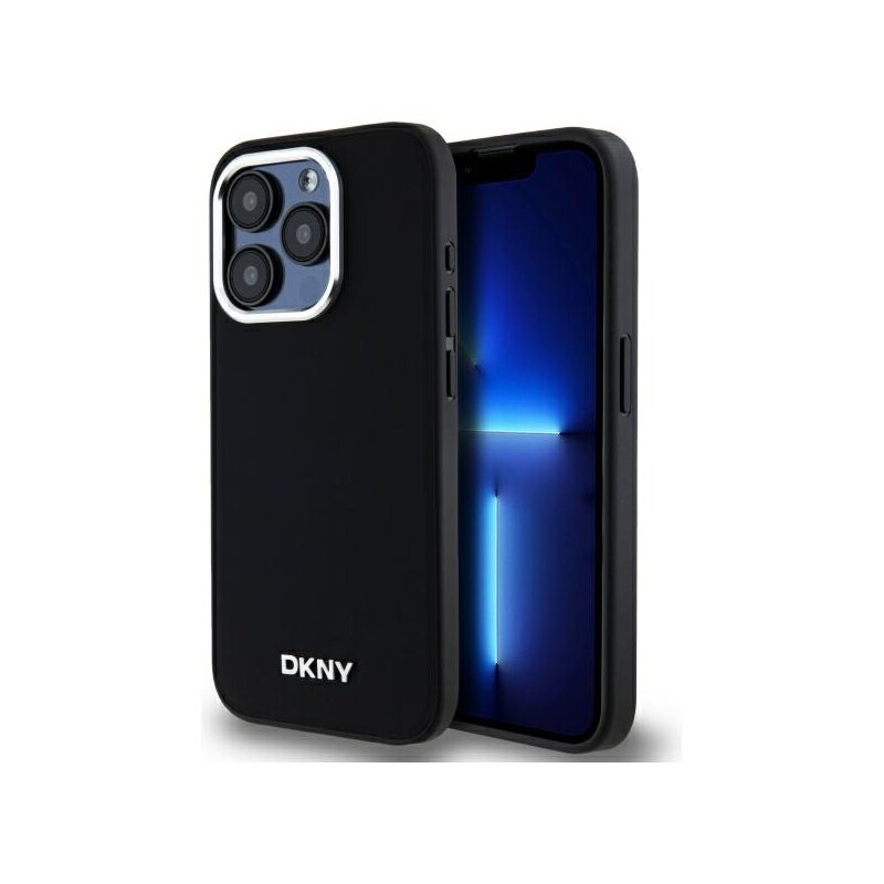 Husa iPhone 15 Pro DKNY Hardcase Plain Logo MagSafe, negru, DKHMP15LPSCMCLK