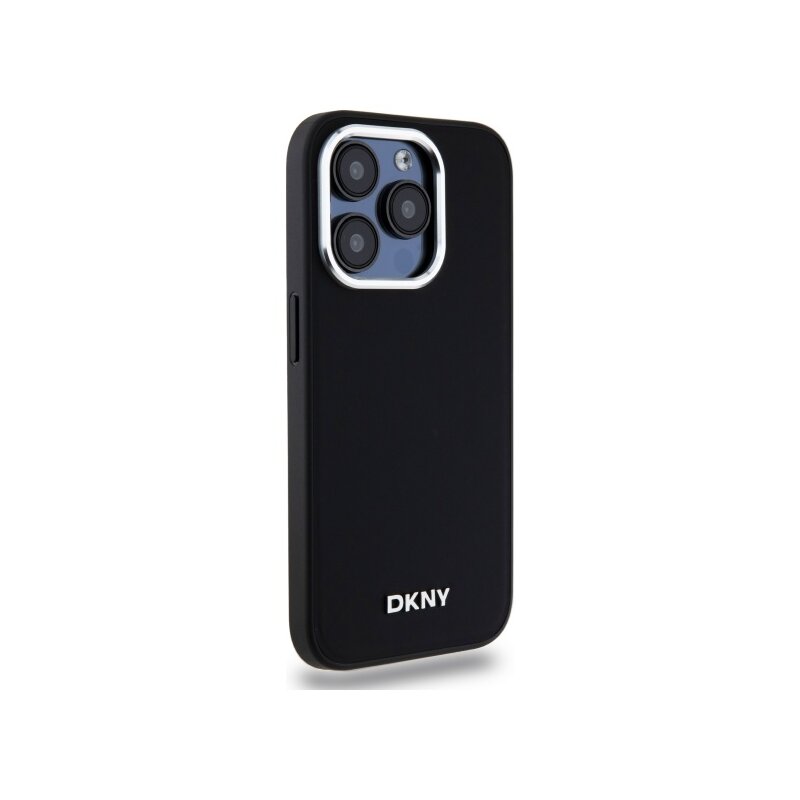 Husa iPhone 15 Pro DKNY Hardcase Plain Logo MagSafe, negru, DKHMP15LPSCMCLK